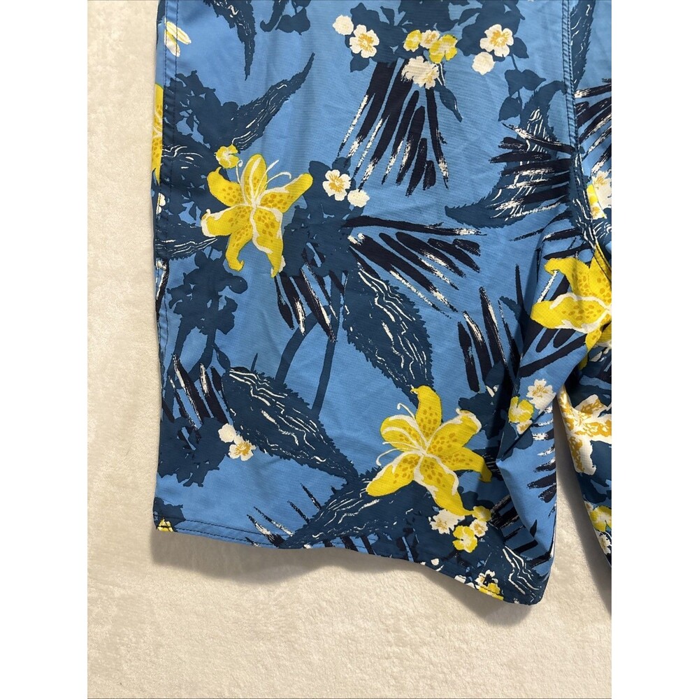 Patagonia Men's 36 Blue Yellow Stretch Planing Board Shorts Tropical Floral Swim - Picture 10 of 15